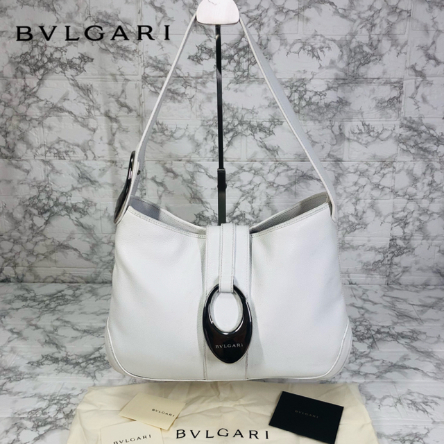 BVLGARI(ブルガリ)の☆美品☆ BVLGARI ショルダー ハンドバッグ レザー ホワイト　シルバー レディースのバッグ(ハンドバッグ)の商品写真