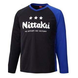 ニッタク(Nittaku)のNittaku/ニッタク★EVロングTシャツ★ブルー★男女兼用★Lサイズ(卓球)