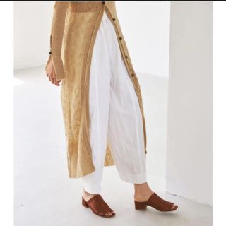 トゥデイフル(TODAYFUL)のWashed Wide Pants 38 ホワイト　美品　トゥデイフル(カジュアルパンツ)