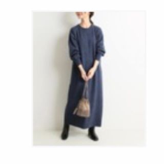 SLOBE IENA スローブイエナ リブニットマキシワンピース ブルー ロング