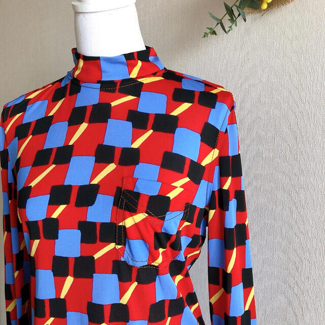 PRADA - 【美品】プラダ PRADA ブラウス スタンドカラー マルチ