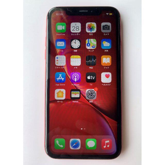 SIMフリー iPhone XR 64GB 90% 赤-