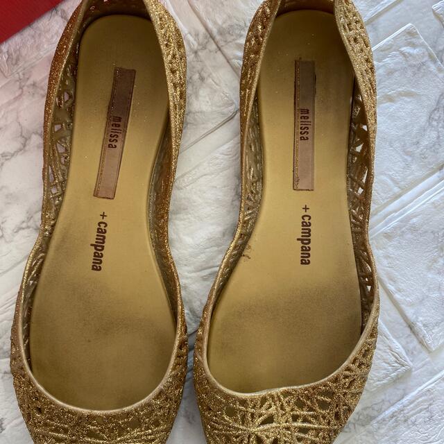 melissa(メリッサ)のmelissa カンパーナ ゴールドグリッター US5 レディースの靴/シューズ(サンダル)の商品写真