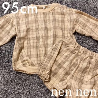 フタフタ(futafuta)のnennen ネネン　裏毛チェックセットアップ　95cm(Tシャツ/カットソー)