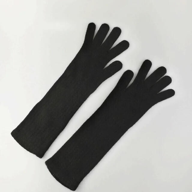 CHANEL シャネル ロングカシミア 手袋 グローブ ココマーク ブラック