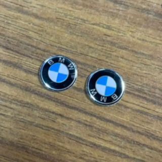 BMW アルミ製キーエンブレムステッカー2個セット(車内アクセサリ)