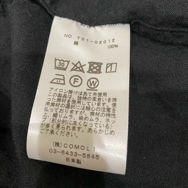 COMOLI  ベタシャン オープンカラーシャツ(BLACK) 21ss