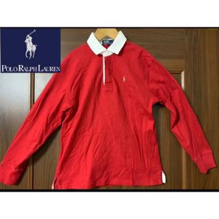 ポロラルフローレン(POLO RALPH LAUREN)の良品★ラルフローレン  赤★長袖ポロシャツ　男の子キッズ150(Tシャツ/カットソー)