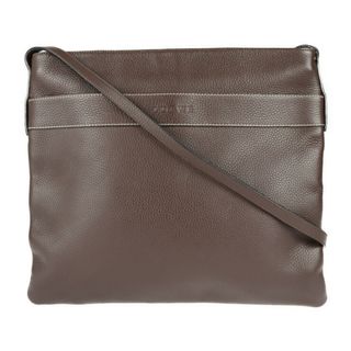 ロエベ(LOEWE)のLOEWE ロエベ   ショルダーバッグ  レザー   ブラウン   大きめ マチなし 【本物保証】(ショルダーバッグ)