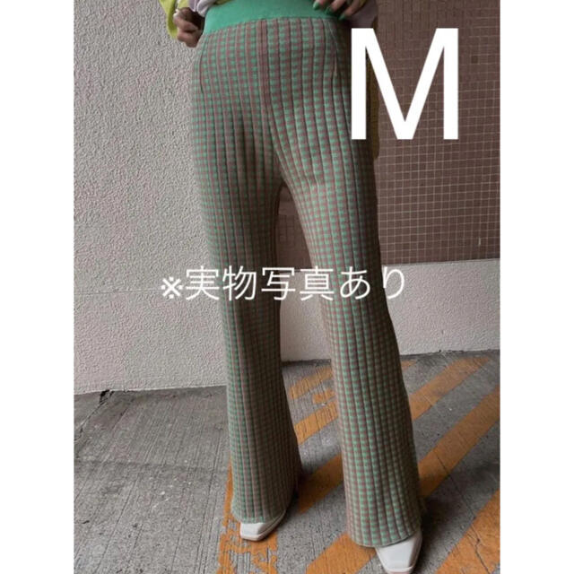 AMERI COLORFUL GINGHAM CHECK PANTS 緑　M