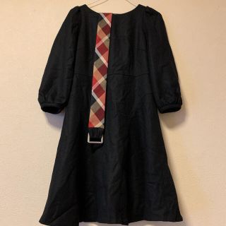 バーバリーブルーレーベル(BURBERRY BLUE LABEL)のブルーレーベルクレストブリッジ　34 ウール　ワンピース(ひざ丈ワンピース)