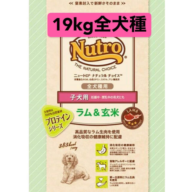 ニュートロジャパン ナチュラルチョイス [全犬種用] 子犬用 ラム&玄米19kg