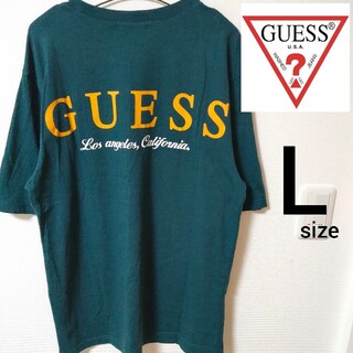 ゲス(GUESS)のGUESS グリーン 半袖Tシャツ カットソー バックプリント メンズ L ゲス(Tシャツ/カットソー(半袖/袖なし))