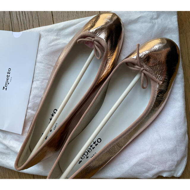 新品未使用　repetto バレーシューズ　ピンクゴールド　37