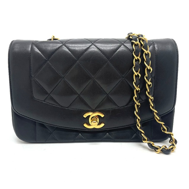 シャネル CHANEL マトラッセ ダイアナ22 A01164 CC ココマーク シングルチェーン チェーンバッグ ショルダーバッグ ラムスキン ブラック