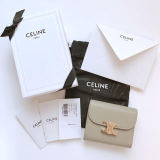 celine - CELINE トリオンフ 財布 グリーンクレイの通販|ラクマ