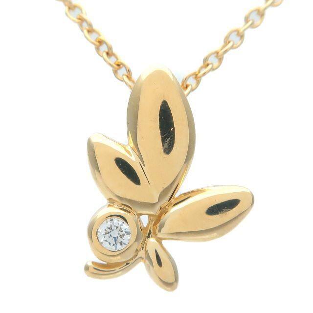 Tiffany ティファニー オリーブ リーフ ダイヤ付 750 ネックレス