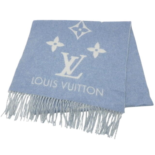 LOUIS VUITTON(ルイヴィトン)のルイ・ヴィトンマフラー カシミヤ デニム 水色 グレー 40800075973 レディースのファッション小物(マフラー/ショール)の商品写真