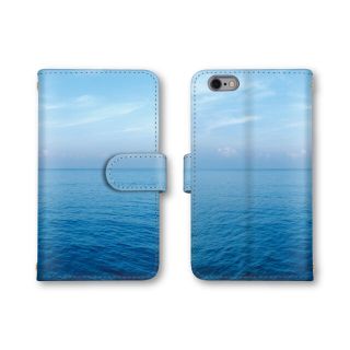 海 ブルー スマホケース 手帳型 スマホカバー ほぼ全機種対応(モバイルケース/カバー)
