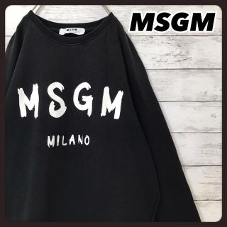 エムエスジイエム(MSGM)の☆人気デザイン☆ MSGM スウェット トレーナー 黒 フロントロゴ(スウェット)