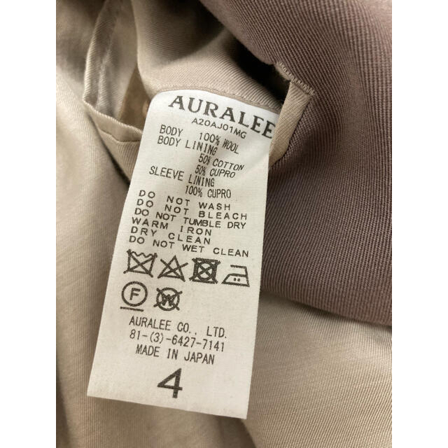 AURALEE 20AW WOOL MAX GABARDINE JACKET