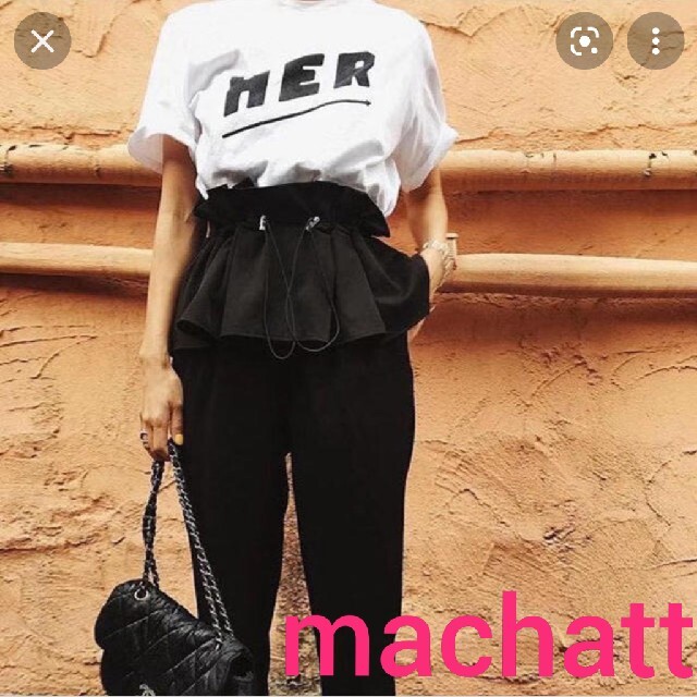 machatt ペプラム ウエストデザインパンツ