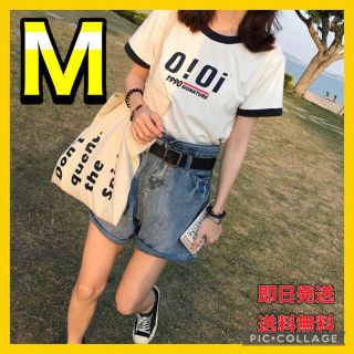 売れてます！【新品】半袖Tシャツ  オルチャン   韓国　夏　tシャツ  白　M(Tシャツ(半袖/袖なし))