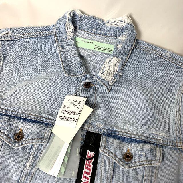 Off-White ダメージ ブリーチ加工 クロップド デニムジャケット M - G