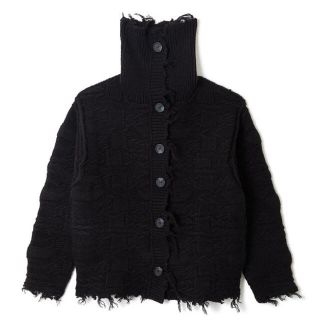 perverze wave collar clash knit Black