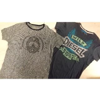 ディーゼル(DIESEL)のDIESELメンズロゴTシャツ2枚セット★S&Mサイズ★激安(Tシャツ/カットソー(半袖/袖なし))