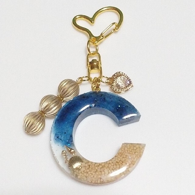 レジン ハンドメイド オーダー イニシャル キーホルダー チャーム