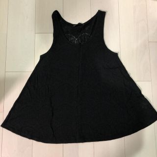 アズールバイマウジー(AZUL by moussy)の新品同様★マウジー　透かし模様タンクトップ　黒(タンクトップ)