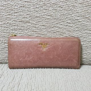 プラダ(PRADA)のPRADA プラダ　ラウンドファスナー長財布　ピンク(財布)