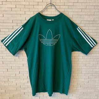 【大人気デザイン】adidas☆トレフォイルロゴ入りTシャツ　袖ストライプ