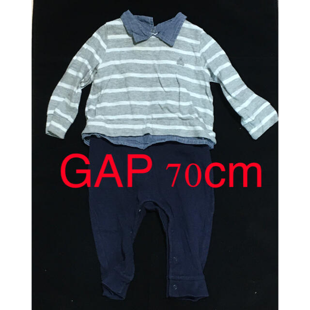 GAP(ギャップ)の秋冬　重ね着風　ロンパース キッズ/ベビー/マタニティのベビー服(~85cm)(ロンパース)の商品写真