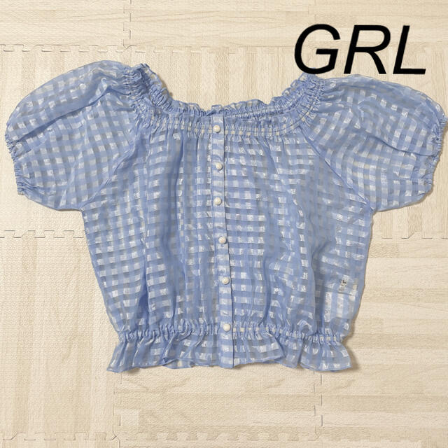 GRL(グレイル)のレディース　シースルートップス　ギンガムチェック　夏 レディースのトップス(シャツ/ブラウス(半袖/袖なし))の商品写真