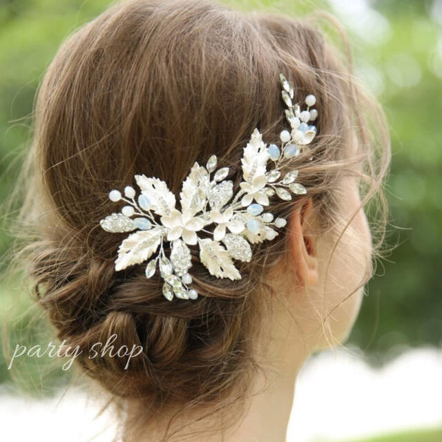 ヘッドドレス 髪飾り ウェディング 結婚式 ブライダル ヘアアクセサリー 2の通販 by ♡party shop♡｜ラクマ