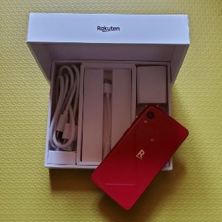 ラクテン(Rakuten)の【美品】楽天mini レッド(スマートフォン本体)