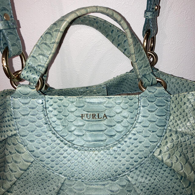 Furla(フルラ)のFURLA フルラ 本革 パイソン型押レザー 2way ハンドバッグ ショルダー レディースのバッグ(ショルダーバッグ)の商品写真