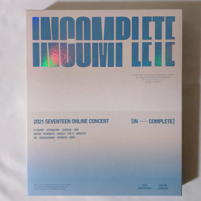 SEVENTEEN セブチ INCOMPLETE 日本語字幕付 Blu-ray-