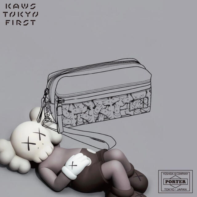 PORTER(ポーター)の【PORTER ポーター 吉田カバン】KAWS カウズ コラボ ポーチ メンズのバッグ(その他)の商品写真