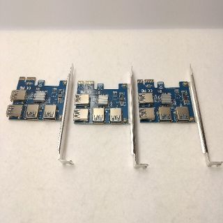 2個 4分岐PCI-E  USB3.0 ライザーケーブル接続カード マイニング用