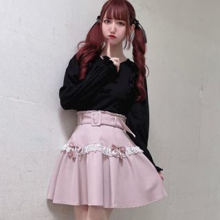 アンクルージュ(Ank Rouge)のAnk Rouge☆新品☆秋物最新作☆レース×リボンギャザーフレアスカート☆(ミニスカート)