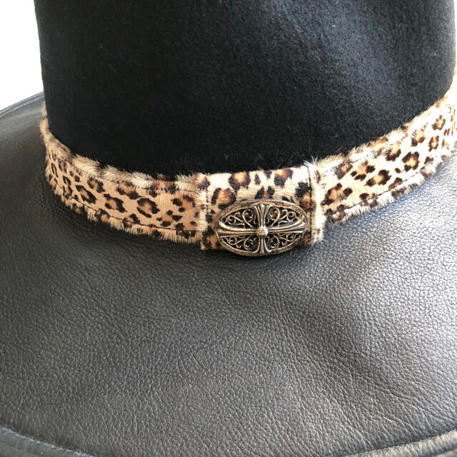 Chrome Hearts(クロムハーツ)のChrome Hearts クロムハーツ レザー ウール FDRA HAT 帽子 メンズの帽子(ハット)の商品写真