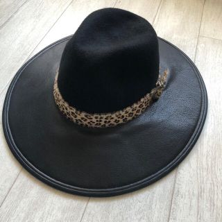 クロムハーツ(Chrome Hearts)のChrome Hearts クロムハーツ レザー ウール FDRA HAT 帽子(ハット)