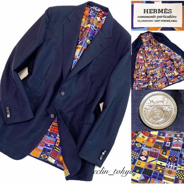 値引き率 HERMES 《裏地シルク国旗》ブレザー テーラード ジャケット