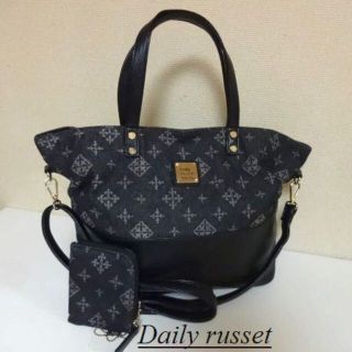 ラシット(Russet)のDaily russetデイリーラシット♡コインケース付デニムトートバッグ(ショルダーバッグ)