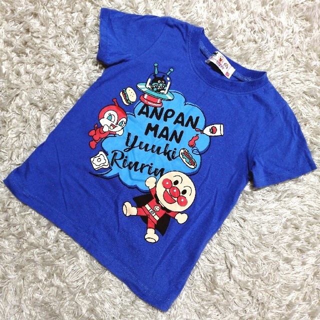 アンパンマン(アンパンマン)のアンパンマン Tシャツ 半袖 バイキンマン ドキンちゃん  青 ブルー 100 キッズ/ベビー/マタニティのキッズ服男の子用(90cm~)(Tシャツ/カットソー)の商品写真