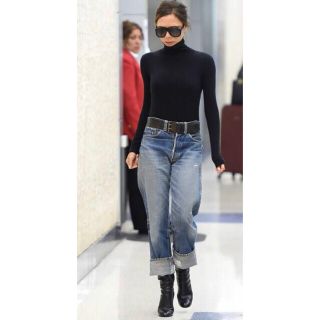 ヴィクトリアベッカム(Victoria Beckham)のヴィンテージ★ワイドストレートGパン★& agnès bベルト(デニム/ジーンズ)