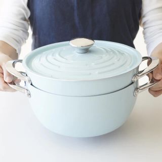 マイヤー(MEYER)の完売品 新品 マイヤー マルチポット 24CM ブルー 深鍋 浅鍋 2点セット(鍋/フライパン)